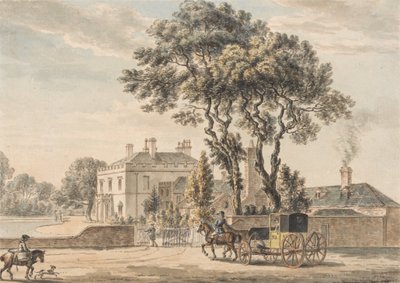 Nordostansicht des Hauses von Sir John Elvils in Englefield Green bei Egham in Surrey von Paul Sandby